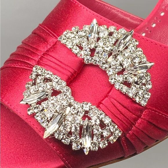 Manolo Blahnik Prinap 50MM Satin Mules - Picture 9 of 15